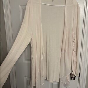 Cream Open Front Cardigan